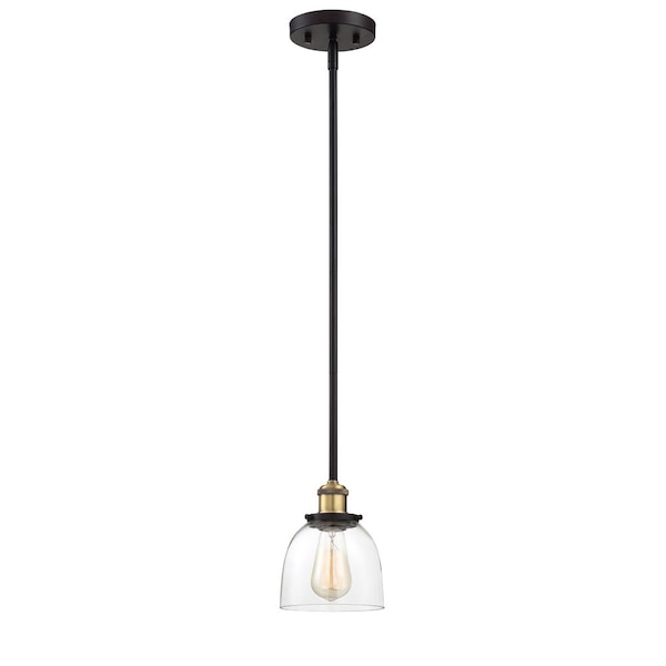 Designers Fountain Bryson 60 Watt 1 Light Vintage Bronze Mini-Pendant with Clear Glass Shade 92630-VB - main